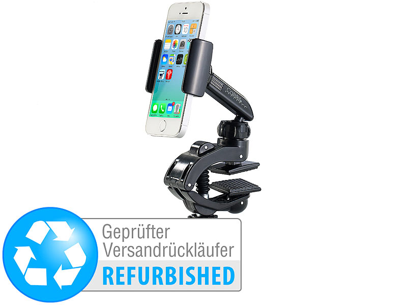 Callstel Kfz-Smartphone-Schwanenhals-Halterung, USB-Ladeport