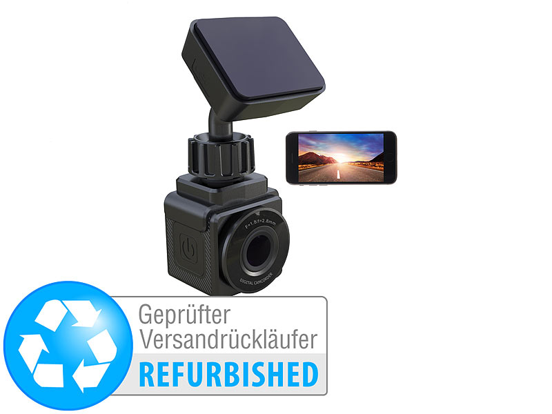 NavGear Dashcam mit Akku: WiFi-Mini-Dashcam, Full HD 1080p, G-Sensor, GPS  (Versandrückläufer) (Dashcam ohne Kabel)