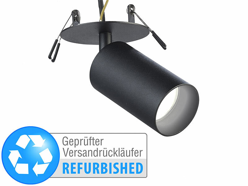 Luminea LED Einbaufassungen 12er-Set – Einstellbare Einbaustrahler-Rahmen Schwarz Für MR16