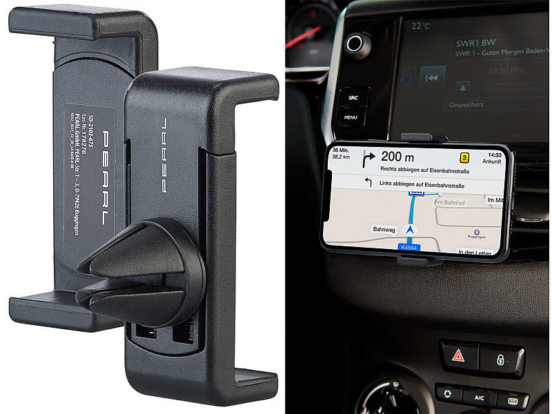 PEARL Auto Handyhalterung: Universelle Kfz-Smartphone-Halterung mit  Klammer, bis 15,2 cm (6 Zoll) (Handyhalterung Auto zum Schrauben, Handy  Halterung Klammer, Navigationsgerät) : : Elektronik & Foto
