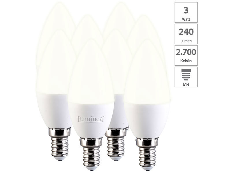 5er Pack LED Lampe Kerze E27 warmweiß 6 Watt