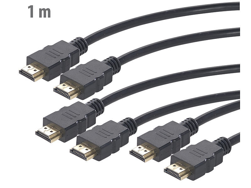schwarz 2 m auvisio High-Speed-HDMI-Kabel für 4K 3D & Full HD HEC 