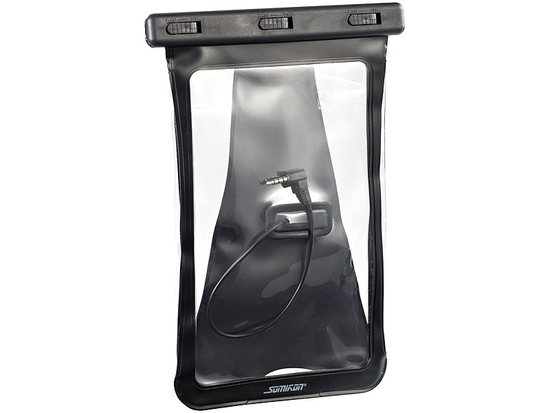 Somikon Wasserdichte Hülle: Wasserdichte iPad-Mini-& Tablet-Tasche bis  8/20,32cm, Headset-Eingang (Tablet-Schutzhülle wasserdicht)