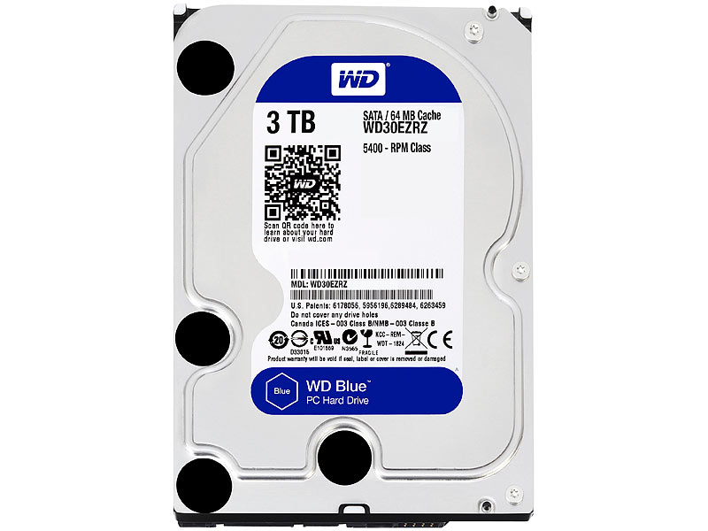 Disque Dur WD Blue 3 To SATA 6 Go/s - Pour PC De Bureau | Stockage Fiable, 2 Ans Garantie, Idéal Sauvegarde