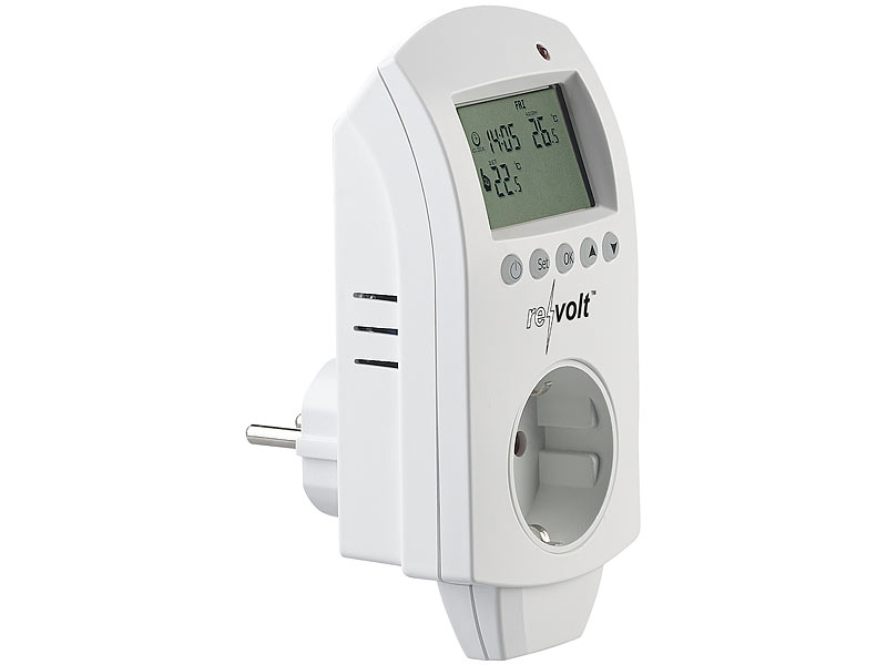 revolt Steckerthermostat: Digitales Steckdosen-Thermostat für Heiz