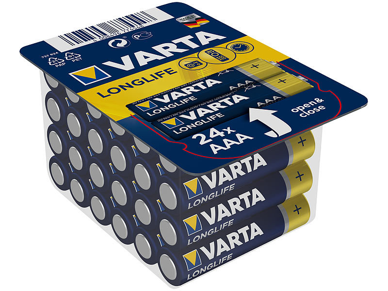 Batterien Longlife Micro AAA LR03 1,5V Varta 04103101328 (PACK=8 STÜCK
