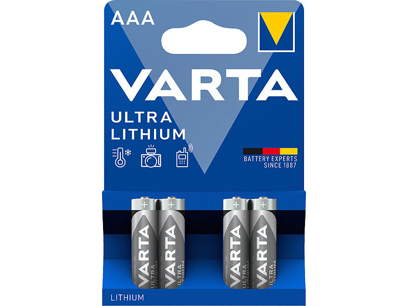 Varta Lithiumbatterien AAA: Ultra Lithium-Batterie, Typ AAA