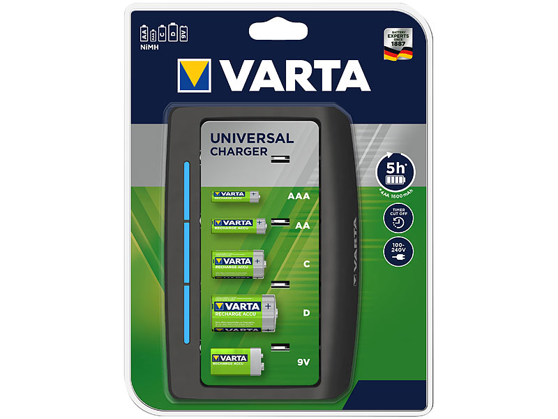 Varta Universalladegerät: Universal Akku Ladegerät für Typ universal handy akku ladegerät geschenkt