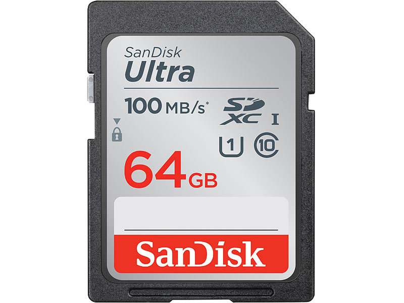SanDisk Ultra 64GB MicroSDXC Speicherkarte + Adapter - Bis Zu 100 MB/s Class 10 U1 A1