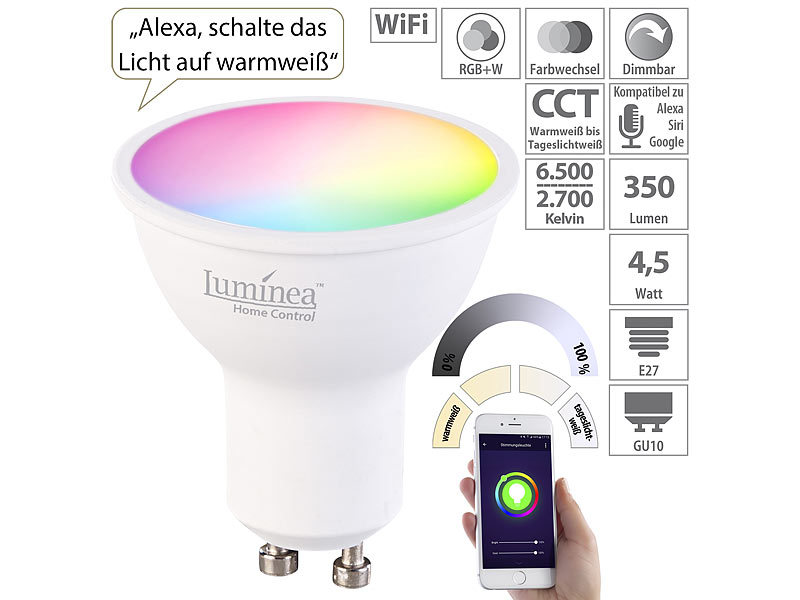 4er-Smart LED Bulb Glühbirne Bluetooth Farbwechsel Stimmungslicht App-Steuerung 