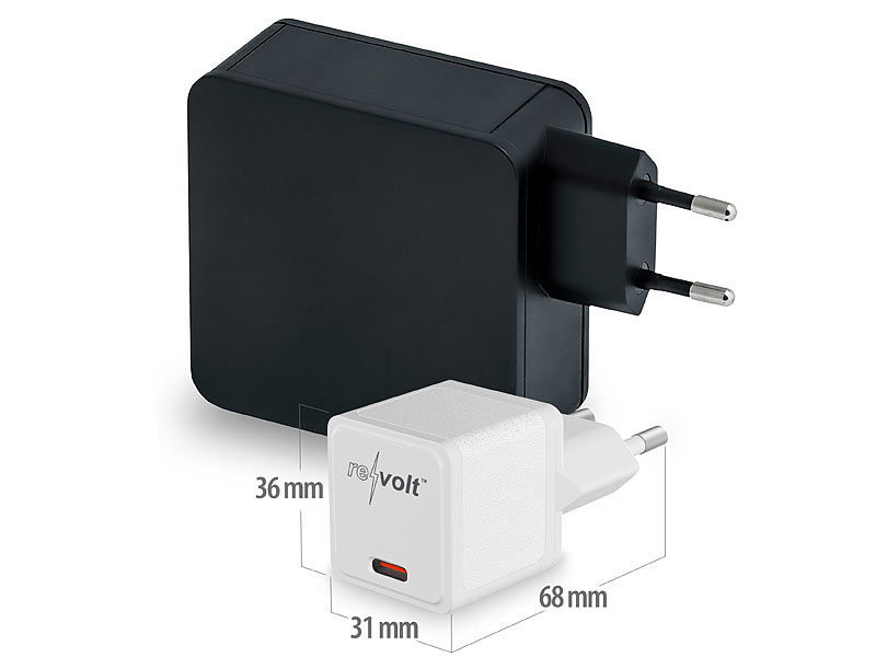 revolt Netzteil USBC: Kompaktes USB-C-Netzteil mit Power Delivery (PD) bis 20  Watt, 3 A (Reise-USB-C-Netzteil)