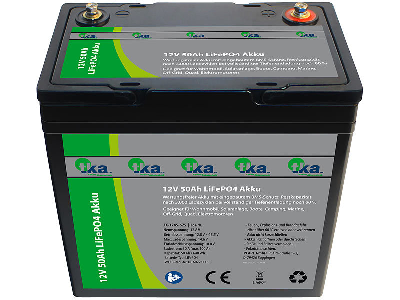 LiFePO4 Akku 12V 50Ah mit BMS (Batterie Management System) | JuBaTec Akku  Shop