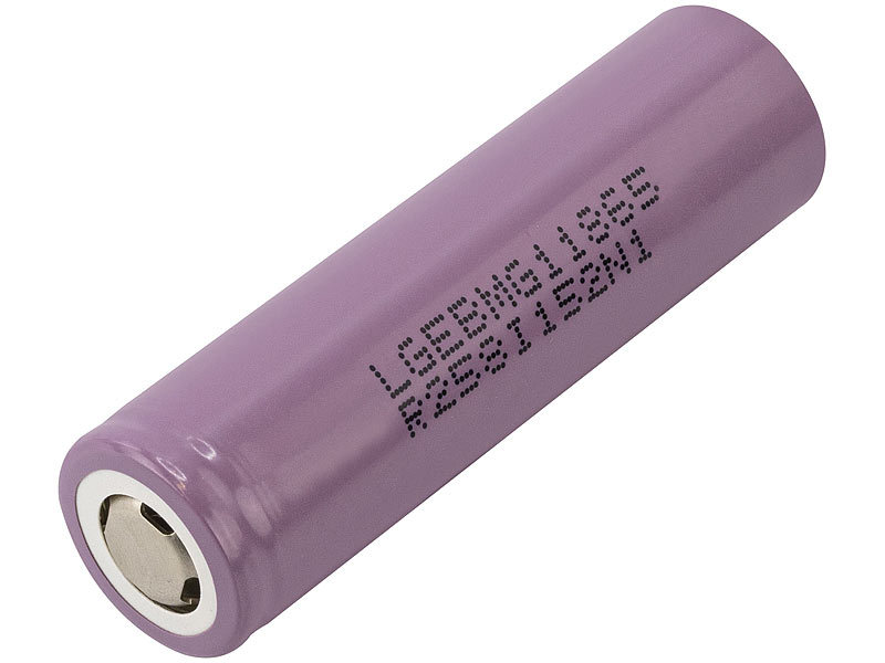 LG Batterie 18650: 2er-Set Lithium-Ionen-Akkus Typ 18650, 3,6 Volt, 2.850  mAh (Lithium Ionen Akku Typ 18650)