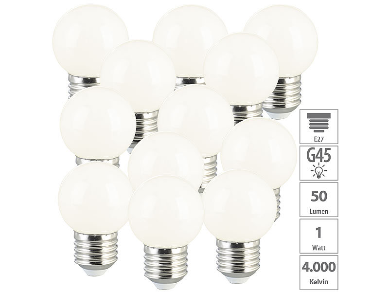 Luminea LED Leuchtmittel: 2er-Set LED-Lampen, Bewegungs- & Lichtsensor,  E27, 12W, 1.150lm, 6500K (LED Birne mit Bewegungsmelder)