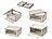 Xcase 4er-Set faltbare Aufbewahrungsboxen mit Deckel, 4 Rollen, 45 l, weiß Xcase Faltbare Aufbewahrungsboxen mit Deckel und seitlichen Klappen, transparent