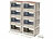 Xcase 8er-Set Camping-Aufbewahrungsboxen mit 8 Rollen, falt-/stapelbar, 55 l Xcase Faltbare Aufbewahrungsboxen mit Deckel, MDF-Ablage und seitlichen Klappen, transparent