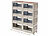 Xcase 8er-Set Camping-Aufbewahrungsboxen mit 8 Rollen, falt-/stapelbar, 55 l Xcase Faltbare Aufbewahrungsboxen mit Deckel, MDF-Ablage und seitlichen Klappen, transparent