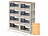 Xcase 8er-Set Camping-Boxen mit Bambus-Schneidebrett und Rollen, je 55 l Xcase Faltbare Aufbewahrungsboxen mit Deckel, MDF-Ablage und seitlichen Klappen, transparent