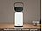 Lunartec Dimmbare Akku-Gartenlaterne, Kunstleder-Griff, 120 lm, IP44, schwarz Lunartec Dimmbare LED-Akku-Gartenlaternen mit Ledergriff, IP44