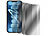 Somikon 4r-Set Schutzfolien aus gehärtetem Glas, iPhone 14 Somikon Schutzfolien aus gehärtetem Glas mit Anti-Spy-Schutz für iPhone, inkl. Installations-Werkzeug