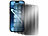 Somikon 4er-Set Schutzfolien aus gehärtetem Glas, iPhone 16 Plus Somikon Schutzfolien aus gehärtetem Glas mit Anti-Spy-Schutz für iPhone, inkl. Installations-Werkzeug
