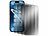 Somikon 4er-Set Schutzfolien, gehärtetes Glas, iPhone 16 ProMax Somikon Schutzfolien aus gehärtetem Glas mit Anti-Spy-Schutz für iPhone, inkl. Installations-Werkzeug
