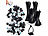 AGT 400er-Set UV-beständige Kabelbinder mit Sockel, schwarz AGT UV-beständige Kabelbinder und Halterungen-Sets