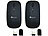 GeneralKeys 2er-Set Flache Akku-Mini-Maus mit Bluetooth 5.2 & 2,4 GHz, schwarz GeneralKeys Geräuscharme Mini-Mäuse mit Bluetooth und USB-Empfänger