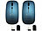 GeneralKeys 2er-Set Flache Akku-Mini-Maus mit Bluetooth 5.2 & 2,4 GHz, graublau GeneralKeys Geräuscharme Mini-Maus mit Bluetooth und USB-Empfänger