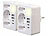 revolt 2er-Set 8-in-1 Mehrfach-Steckdosen-Adapter, USB-Ladeports, 15 Watt revolt Mehrfach-Steckdosen-Adapter mit USB-Ports und Nachtlicht