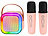 auvisio 2er set Karaoke-Maschine mit 2 Mikrofonen,RGB-LEDs,Bluetooth,USB,micro auvisio Karaoke-Maschine mit Mikrofon, MP3-Player und Bluetooth 