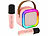 auvisio 2er set Karaoke-Maschine mit 2 Mikrofonen,RGB-LEDs,Bluetooth,USB,micro auvisio Karaoke-Maschine mit Mikrofon, MP3-Player und Bluetooth 