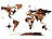 infactory Wanddeko "3D-Weltkarte" aus Holz, 120 x 73 cm, werkzeugloses Anbringen infactory Holz-Wanddekos Weltkarte mit 3D-Effekt, werkzeugloses Anbringen