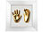 Your Design 4er-Set 3D-Abform-Sets Baby-Hand & Fußabdruck mit Holzrahmen, 24x24 cm Your Design Holz Bilderrahmen mit 3D Abform-Komplett-Sets