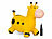 Playtastic 2er-Set aufblasbare Hüpftiere "Kuh" & "Giraffe",für Kinder ab 3 Jahren Playtastic Aufblasbare Hüpftiere