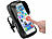 PEARL sports Wasserfeste Fahrrad-Smartphonetasche mit Regenhaube, bis 7", 360° PEARL sports Wasserfeste Fahrrad- und Motorrad-Smartphone-Tasche mit Regenhaube