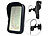 PEARL sports Wasserfeste Fahrrad-Smartphonetasche mit Regenhaube, bis 7", 360° PEARL sports Wasserfeste Fahrrad- und Motorrad-Smartphone-Tasche mit Regenhaube