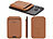 Xcase 2er-Set Kartenhalter für iPhone, MagSafe-kompatibel, schwarz & braun Xcase Kartenhalter-Wallet für iPhone mit MagSafe, klappbar, für 3 Karten