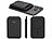 Xcase 2er-Set Kartenhalter für iPhone, MagSafe-kompatibel, klappbar, schwarz Xcase Kartenhalter-Wallet für iPhone mit MagSafe, klappbar, für 3 Karten