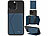 Xcase 2er-Set Kartenhalter & Geldbörse für iPhone, MagSafe, 4 Karten, blau Xcase Kartenhalter-Wallet für iPhone mit MagSafe, klappbar, für 3 Karten