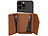 Xcase Kartenhalter & Geldbörse für iPhone, MagSafe-komp., 4 Karten, braun Xcase Kartenhalter-Wallet für iPhone mit MagSafe, klappbar, für 3 Karten