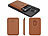 Xcase Kartenhalter für iPhone, MagSafe-kompatibel, 3 Karten, braun Xcase Kartenhalter Wallets mit Magsafe, braun, für bis zu 3 Karten kompatibel