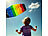 Playtastic Regenbogen-Lenkdrachen für Kinder ab 8 Jahren, 55 x 130 cm, Zweileiner Playtastic Lenkdrachen