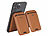 Xcase 2er-Set Kartenhalter für iPhone, MagSafe-kompatibel, klappbar, braun Xcase Kartenhalter-Wallet für iPhone mit MagSafe, klappbar, für 3 Karten