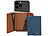 Xcase 2er-Set Kartenhalter & Geldbörse für iPhone, MagSafe, blau & braun Xcase Kartenhalter-Wallet für iPhone mit MagSafe, klappbar, für 3 Karten 