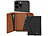 Xcase 2er-Set Kartenhalter & Geldbörse für iPhone, MagSafe, schwarz & braun Xcase Kartenhalter-Wallet für iPhone mit MagSafe, klappbar, für 3 Karten