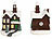 infactory 25-teiliges Deko-Weihnachtsdorf mit 6 LEDs, Batteriebetrieb infactory Deko-Weihnachtsdörfer mit LED-Beleuchtung
