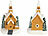 infactory 25-teiliges Deko-Weihnachtsdorf mit 6 LEDs, Batteriebetrieb infactory Deko-Weihnachtsdörfer mit LED-Beleuchtung