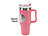 Rosenstein & Söhne Doppelwandiger Vakuum-Thermobecher, 1.200 ml, mit Strohhalm, pink Rosenstein & Söhne XXL-Thermobecher für Auto-Getränkehalter