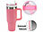Rosenstein & Söhne Doppelwandiger Vakuum-Thermobecher, 1.200 ml, mit Strohhalm, pink Rosenstein & Söhne XXL-Thermobecher für Auto-Getränkehalter